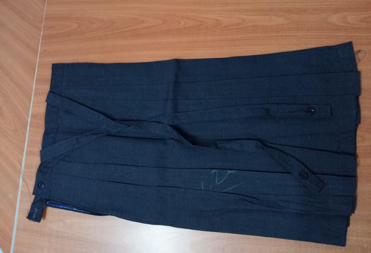 Charcoal Gray School Uniform Pleated Skirt