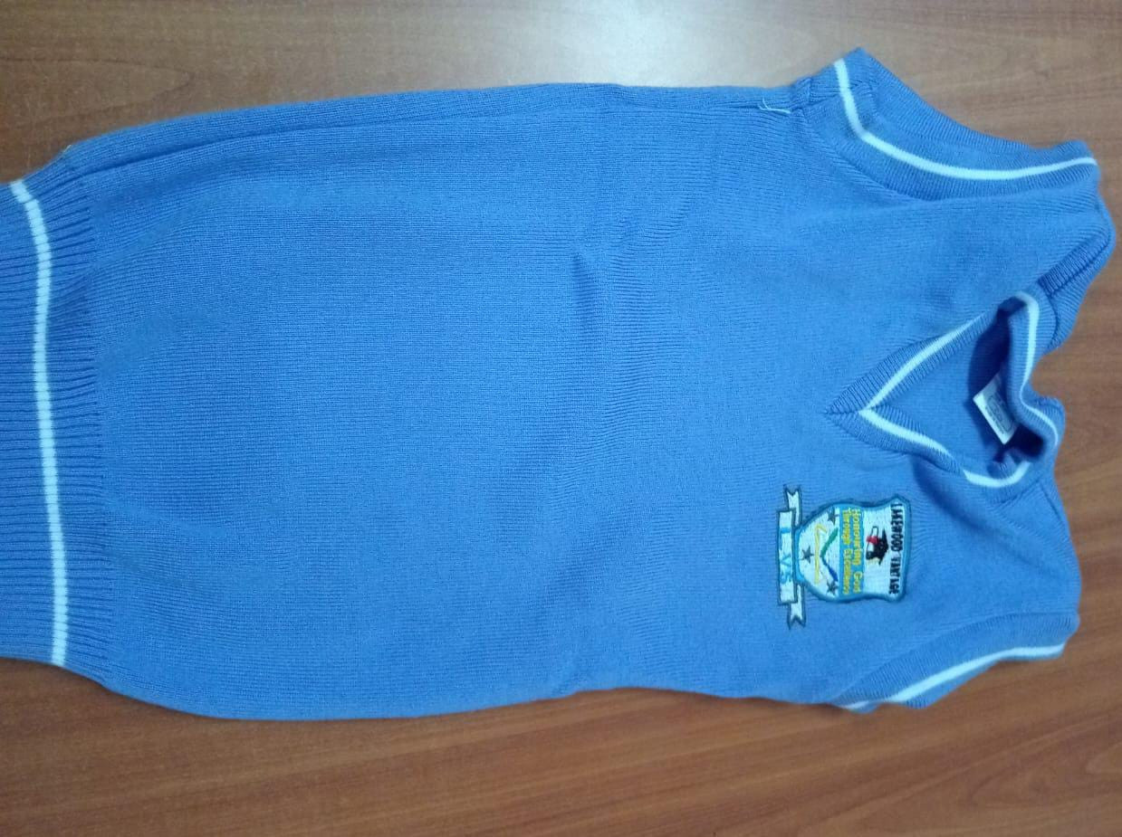 Blue Sleeveless Knit Sweater Vest